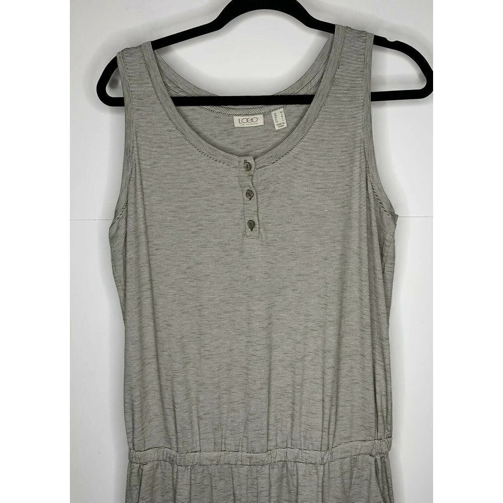 LOGO Lori Goldstein Micro Stripe Jumpsuit M - Picture 3 of 6